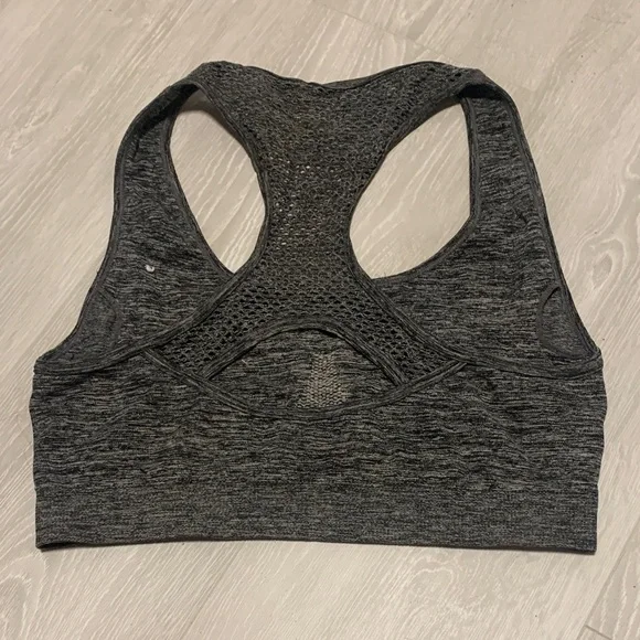 Gray Racerback Sports Bra - Picture 2 of 3